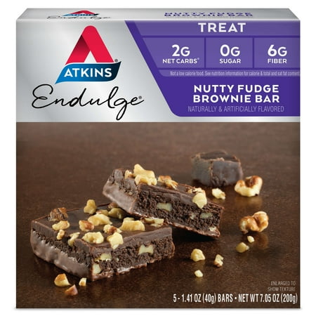 Atkins Endulge Nutty Fudge Brownie, 1.4oz, 5-pack