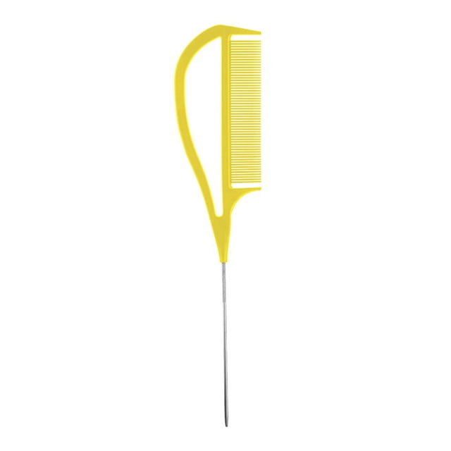 Peine de Cola Metal Pin Tail Zulema para Estilizar Peluquería Amarillo 26.3x5.5cm