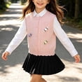 thumbnail image 5 of Cethrio Girls Sweater Vests Size 5T, Sleeveless Knitted Buttons Stretchy Fall Winter Clothing Pink, 5 of 8