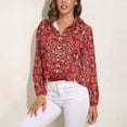 thumbnail image 3 of Bandana Style Print Long Sleeve Blouse Woman Streetwear Casual Shirts Summer Oversize Woman Streetwear Clothing Birthday Present, 3 of 7