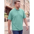 thumbnail image 4 of DARING DIVA Men's Big & Tall Shirts Casual Short Sleeve Color Block Polo Shirt 2XL Green, 4 of 7