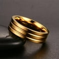 thumbnail image 4 of 6mm Groove Band Men Women's 18K Yellow Gold Filled Wedding Party Ring Size 6-12, 4 of 9
