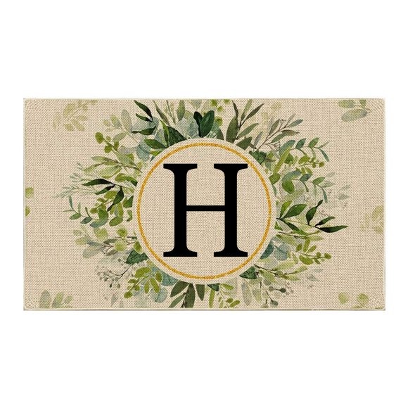 1PCS Summer Floor Mats Family Last Name Initial Doormat for Entryway Beach Welcome Non- Polyester Holiday Floor Mat