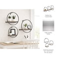 thumbnail image 5 of Wall Mounted Shelves with Wood and Metal Frame for Home Decor - Hanging Storage Organizer Living Room, Bedroom, Office, or Entryway - Functional Wall Shelf - Set of 3, 8", 6", 4", Brown & Black, 5 of 9