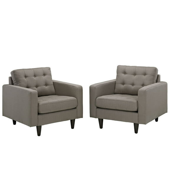 Modern Contemporary Living Room Armchair Set of Two Gray