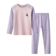 thumbnail image 2 of FAOWME Child Girls Thermal Clothes Heated Base Layer Winter Outfit Sets Warm Long For Cold Weather Kids Outfit Sets Cozy O-Neck Dailywear, 2 of 4