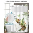 thumbnail image 4 of No Hook Cloth Fabric Shower Curtain with Snap in Liner, Green Frog Waterproof Shower Curtains Set with See Through Top Window, Botanical Plant Butterfly Coffee Flower Bath Curtains Shower 36"x78", 4 of 6