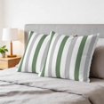thumbnail image 6 of 16x16 Pillow Covers Set of 2, Geometric Grey Square Throw Pillow Covers for Couch/Sofa/Living Room, Sage Green White Striped Minimalist Decorative Soft Pillowcases for Couch Throw Pillows, 6 of 9