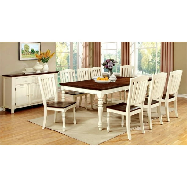 Furniture of America Gossling Farmhouse 9Piece Extendable Dining Set