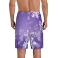 thumbnail image 2 of Balery Snowflakes Men's Cotton Knit Pajama Shorts Waistband & Pockets,Short Pajama Pants-Medium, 2 of 8