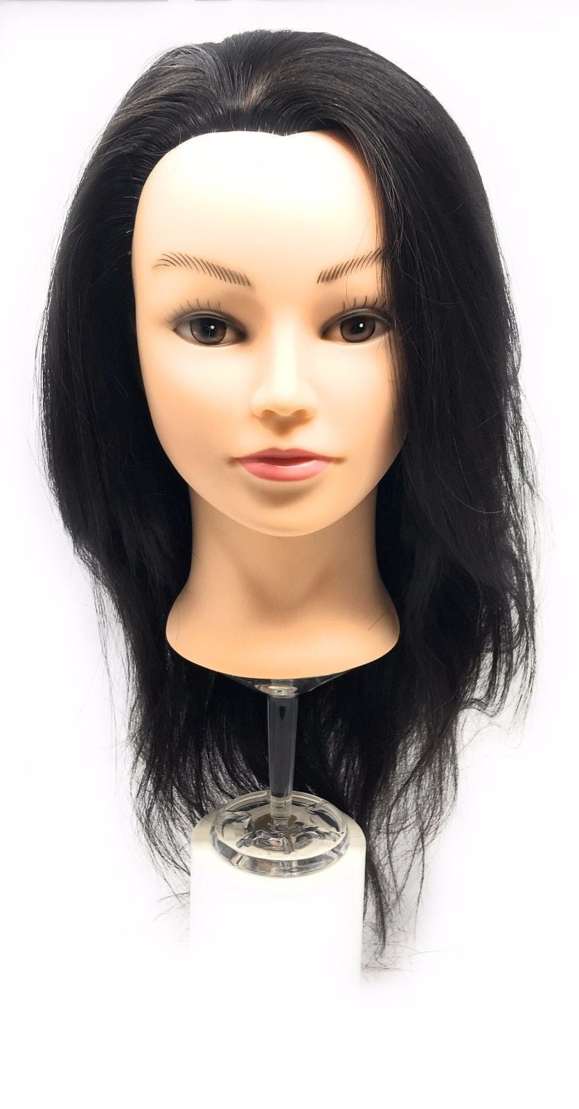 Cosmetology Mannequin Head 100 Real Human Hair Natural Black 22