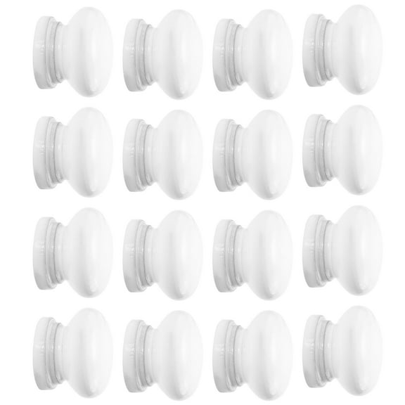Raindrops White Pull Handle for Drawer Burr Free Round for Furniture 20Pcs 0.94x0.94x0.86In