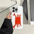 thumbnail image 4 of Ins Korean Cute Simple Graffiti Red Crab Case For iPhone 15 14 13 12 11 Pro Max Mini X XR 7 8 Plus SE 3 Shockproof Soft Cover, 4 of 4