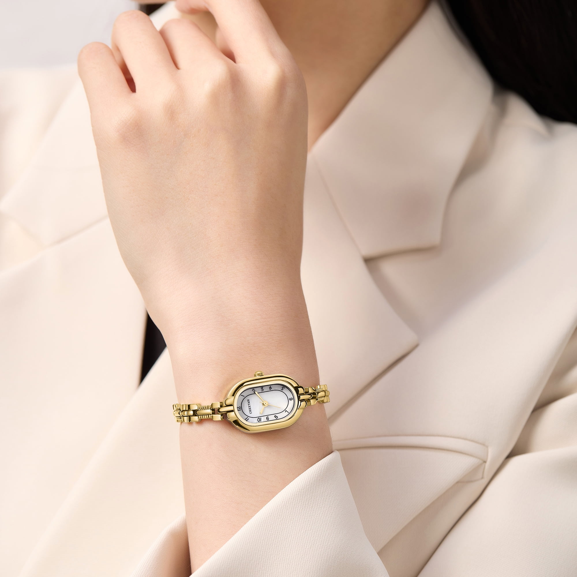 CHEETAH Women's Bangle Watch Small Vintage Bracelet, Easy Read Numeral Dial Waterproof