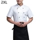 thumbnail image 2 of Uniforme de chef Delantal de cocina de manga corta Trajes de doble botonadura Camisas de costura cómodas para hombres Estilo simple para barra de café Blanco XXL Advancent LF000329-10, 2 of 7