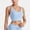 Light Blue, variant on Women's Scoop Neck Sports Bra Top with Wide Straps and Soft Stretch Fit - Large, Light Blue