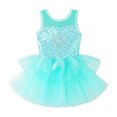 thumbnail image 3 of Doomiva Girls Sequins Ballet Dance Dress Gymnastics Leotard Skirt with Tutu Dress Ballerina Dancewear Green 14, 3 of 7