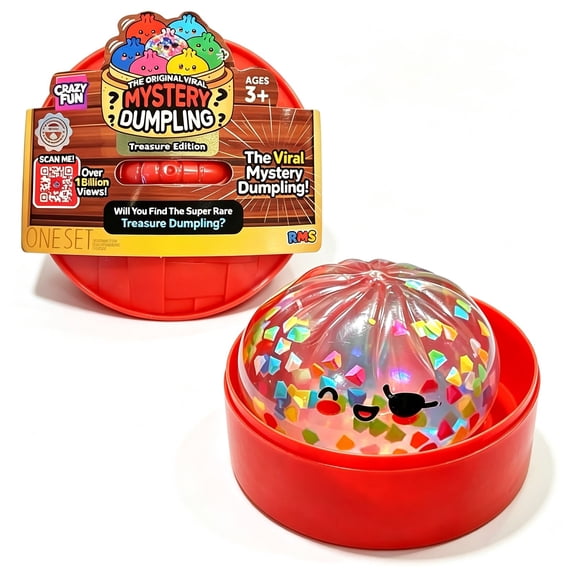 Cute Dumpling Squishy Fidget, Bright Glitter Stretch Squeeze Ball with Steamer Case, Soft Sensory Stress Relief Gift for Adults