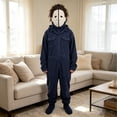 thumbnail image 6 of Cozy Navy Horror Cosplay Onesie for Adults, Classic Horror Style Full Body Onesie with Zipper & Pockets for Halloween Sleepwear Cosplay(Blue,XXL), 6 of 7