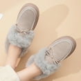 thumbnail image 2 of Gray Women Cozy Winter Boots With Fleece Lining And Thick Sole For Indoor Outdoor, 2 of 7