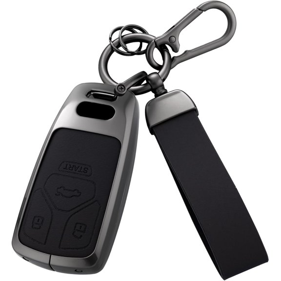 Key Case Holder Protector Keychain for Audi A4 A5 A6 Q3 Q5 Q7 TTS S4 RS4 R8 Key Fob Cover with Heavy Duty Attachment