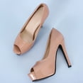 thumbnail image 5 of Clearance VerPetridure Women's Sandals Summer Casual Sexy Nightclub Bungee Patent Leather Open Toe Sleeve High Heel Sandals, 5 of 7