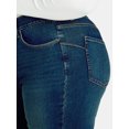 thumbnail image 4 of Terra & Sky Women's Plus High Rise Straight Leg Jeans with Comfort Waistband, 29” Inseam, Sizes 14W-34W, 4 of 5