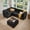 Black(Plush Corduroy Fabric), variant on Ovios 98" Modular Sectional Sofa L Shaped Couch with Ottoman 5-Seater Extra Deep Seat Convertible Cloud Couches for Living Room, Gray
