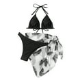 thumbnail image 3 of MKLEKYY Swimsuit Women's 3 Piece Textured High Cut Triangle Bikini Swimsuit with Cover Up, 3 of 3