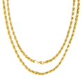 thumbnail image 1 of 10K Yellow Gold Diamond Cut Rope Chain Necklace â€“ Measures 28 Inches Length x 5mm Thickness, 1 of 7