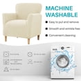 thumbnail image 6 of SHANNA Banquet Armchair Slipcovers, Knitted Jacquard Chair Covers with Arms for Living Room, NonSlip Dog Pet Friendly Furniture Protector, Beige, 6 of 11