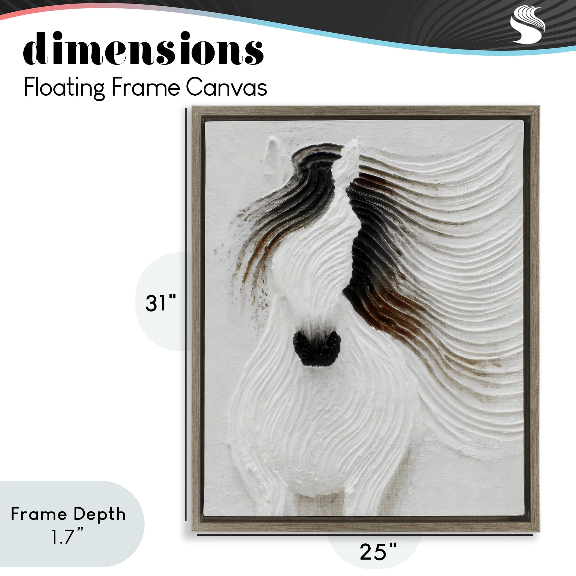 Stupell Industries Grooved Horse in Flowing Motion Brown Framed Floater Canvas Wall Art, design by Ink Drop Loft