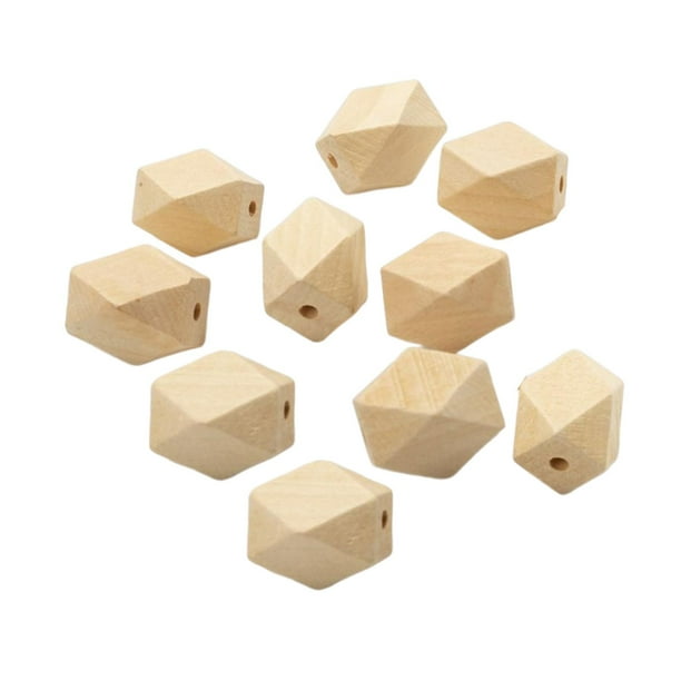 10 Uds. de madera duraderas Color sólido geométrico 2 cm x 3 cm espaciadoras de madera para llavero de vacaciones adornos de fiesta Color de la madera