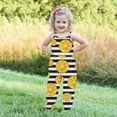 thumbnail image 5 of Penkiiy Baby Cute Summer Stripe Printed Jumpsuits for Girls Kids Backless Harem Strap Romper Jumpsuit Toddler Pants 5-6 Years Black, 5 of 5