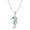 Aqua, variant on Seahorse Pendant Necklace Aqua Rhinestone Crystal Rhodium Plated 17 Inch Snake Chain J0237-AQ