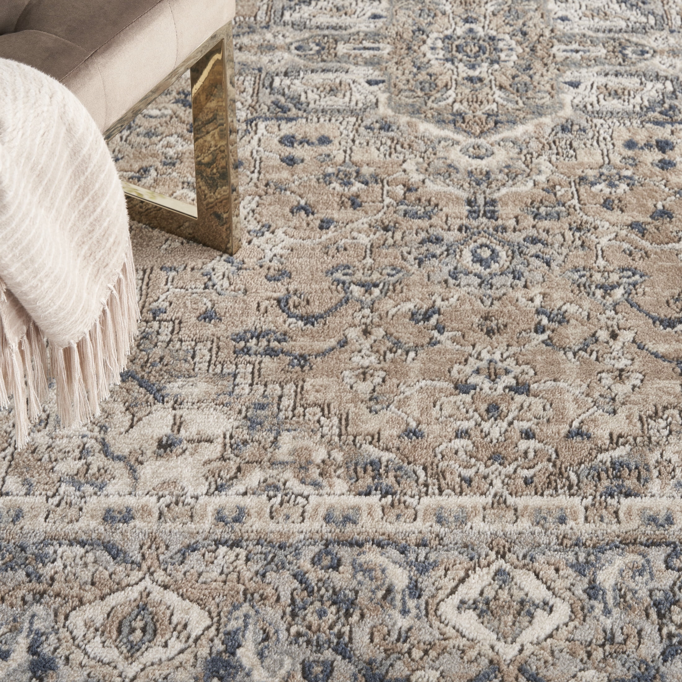 Nourison Concerto French country Beige/Grey 5'3" x 7'3" Area Rug, (5x7)