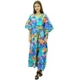 thumbnail image 2 of Bimba Women's Cotton V Neck Kimono Easy Wear Kaftan Dress Bathing Suit Cover Up Caftan Maxi, 2 of 8