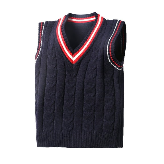 Huowey Kids Boys Girls V Neck Vest Sweater Sleeveless Warm Knitted Pullover Knitwear Tops