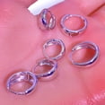 thumbnail image 2 of 925 Sterling Silver Posts Small Hoop Earrings for Women,Trendy Geometric Plain Chunky Earscape Piercing Pack Hypoallergenic Everyday Gold Plated Hoop Earrings Set 3Pairs, 2 of 7