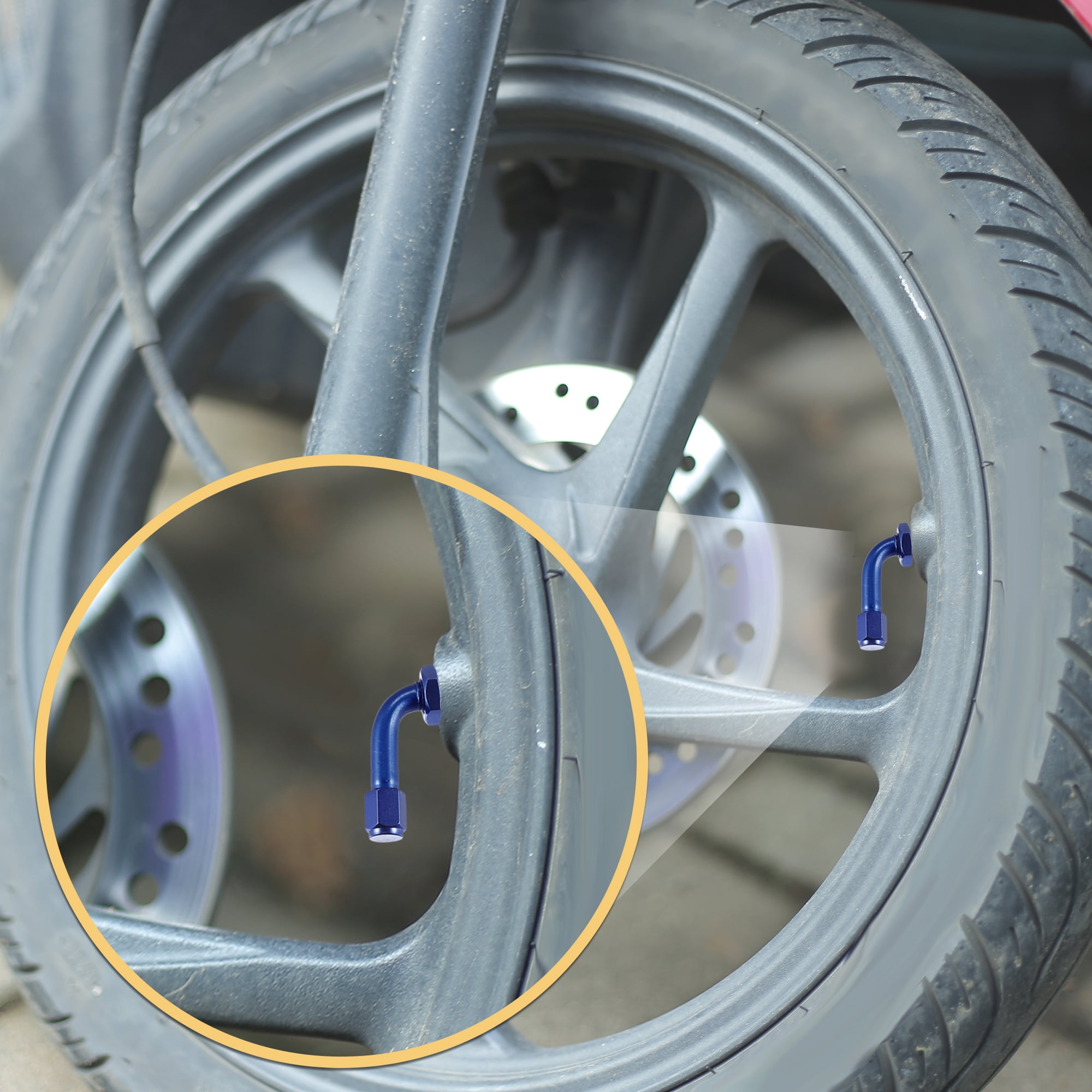 Unique Bargains 2 Pcs Valve Stem Extenders 90 Degree Valve Stem Extension for Car Blue