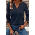 thumbnail image 4 of a.Jesdani T-Shirt Élégant à Col en V à Manches Longues en Bleu Sale Riche - Style Décontracté Incontournable!, 4 of 7