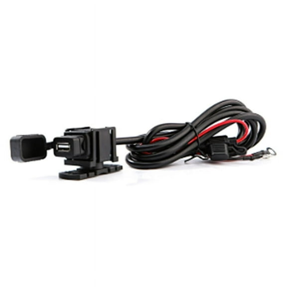 USB Charger Adapter with Inline Fuse Waterproof Motorcycle Socket 5V 2.1A Power Outlet 1.83m Cable