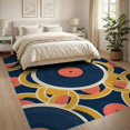 thumbnail image 3 of ODIKA Circular Music Symbol Floor Covering Interlocking Shapes Modern Art Foldable Easy Care for King Size Bedroom, Master Suite, Under Bed, 3 of 7
