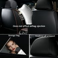 thumbnail image 6 of Eluto 5 Seats Car Seat Covers Accessories Full Set, Luxury Pu Leather Cushion Protector Universal Fit for Most Cars SUV Pick-up Truck, Auto Vehicle Interior Decor, Black-A, 6 of 10