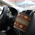 thumbnail image 4 of Renewold Lightweight Car Air Vent Storage Bag Organizer Pocket with Hook Gemoetric Aztec Ethnic Hanging Cell Phone Coin Face Mask Holder for Car SUV Truck, Brown, 4 of 6