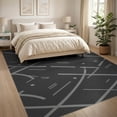 thumbnail image 3 of ODIKA 8'x10' Gray Charcoal Geometric Lattice Design Washable Area Rug Abstract Lines with Modern Aesthetic Non-Shedding, Easy Care, for King Size Bedroom Under Bed, Master Suite, 3 of 7
