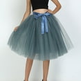 thumbnail image 2 of Women High Waist Fairy Skirt Sheer Mesh Flowy Dress Trendy Tulle Skirts 6 Layer Skirts, 2 of 3
