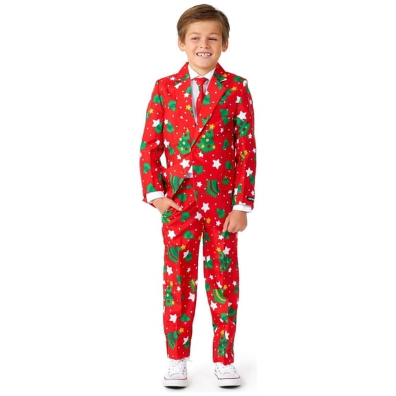 Suitmeister Boys' Suits BOYS Christmas Trees Stars Red - XL Red