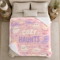 thumbnail image 5 of Haunts Halloween Cute Ghost Moon Pattern Whimsical families, Festive Halloween Scene, Warm Flannel Blanket for Living Room and Family Room, Art Lovers Halloween Gift, Festive Home Decor, 5 of 9