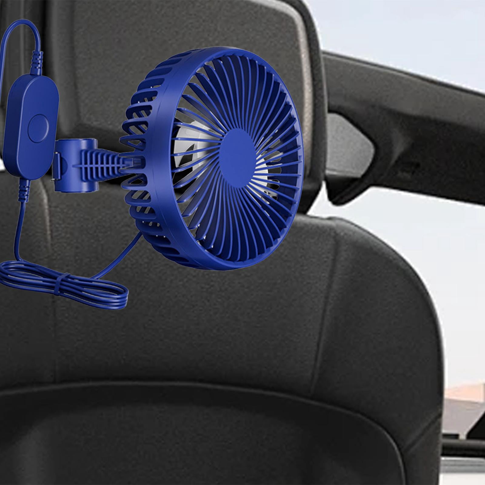 Zxpjkyu USB Car Cooling Fan 12V 24V Backseat Headrest Mount Portable Circulation Fan for Blue